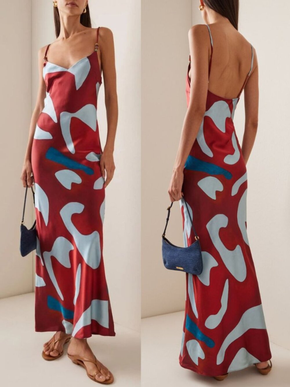 Sir the Label Frankie Dress Red Ruby Reflection Silk Satin Slip Maxi NWT Size 0